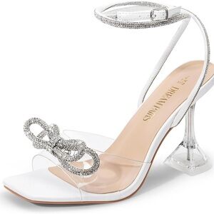 Dream‎ Pairs White Rhinestone Heels